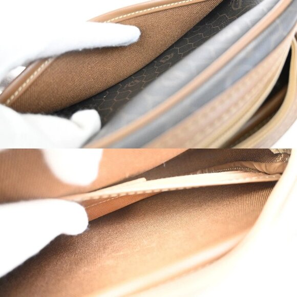 CHRISTIAN DIOR Logos Honeycomb Shoulder Bag PVC Leather Brown Gold 68FB851 - Picture 13 of 15